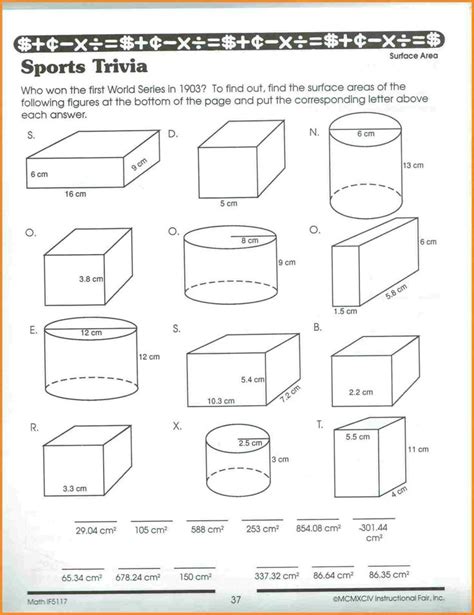 8 ft² 7) 3 yd 3 yd 3 yd 2. . Surface area and volume worksheets grade 9 with answers pdf